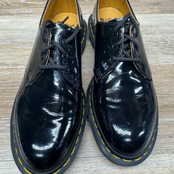 Dr. Martens Black Patent Leather Oxfords Women's Size 9 - Picture 2 of 7
